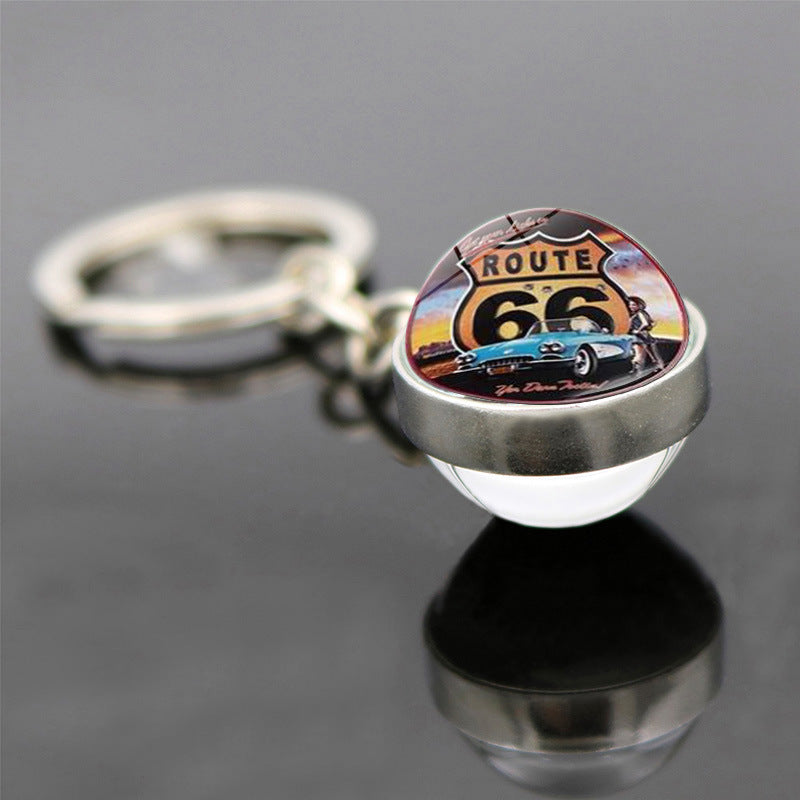 Wholesale US Route 66 Sign Zinc Alloy Keychains